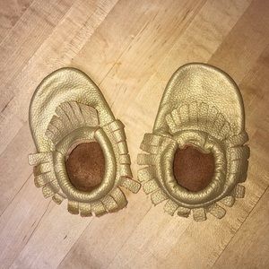 Gold Baby Moccasins
